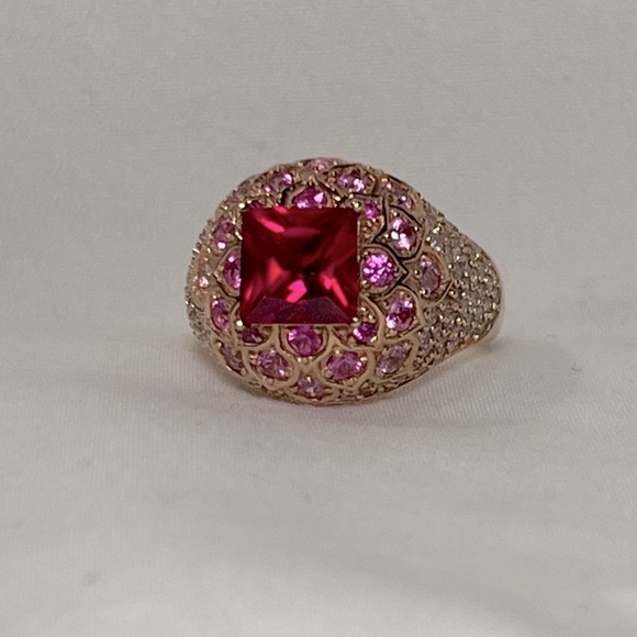 Jewelry - Vanna K Lab Created Ruby Ring in Rose Gold Plated 925 Sterling Silver